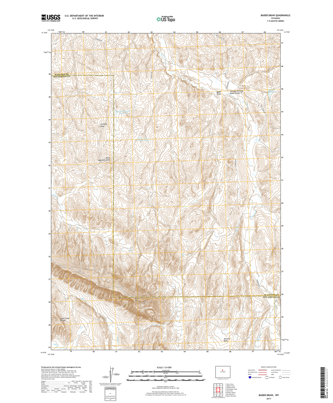 Bader Draw Wyoming - 24k Topo Map