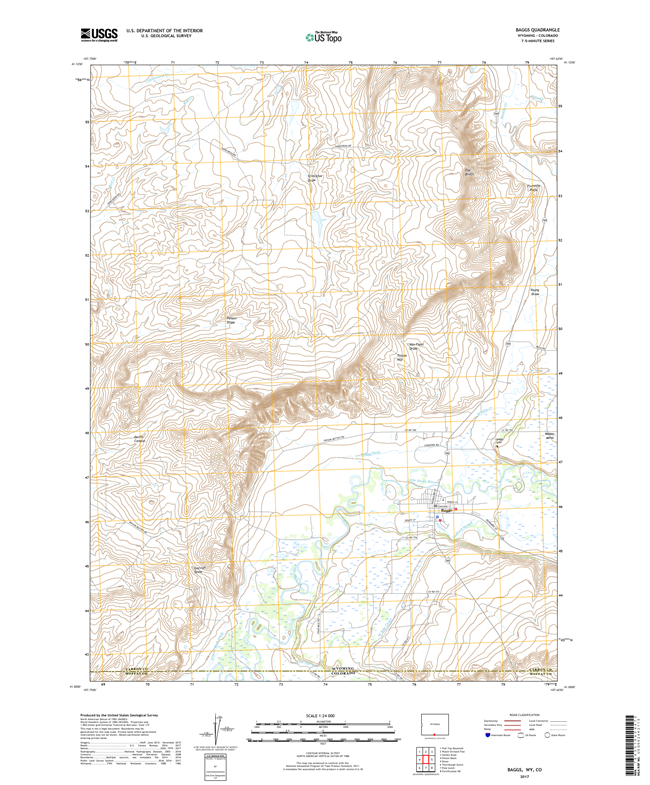 Baggs Wyoming - Colorado - 24k Topo Map