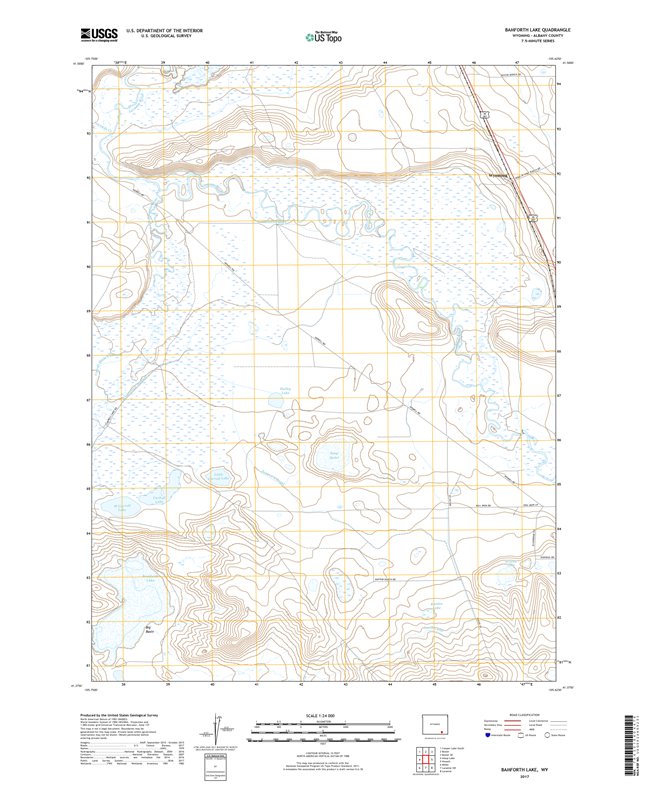 Bamforth Lake Wyoming - 24k Topo Map