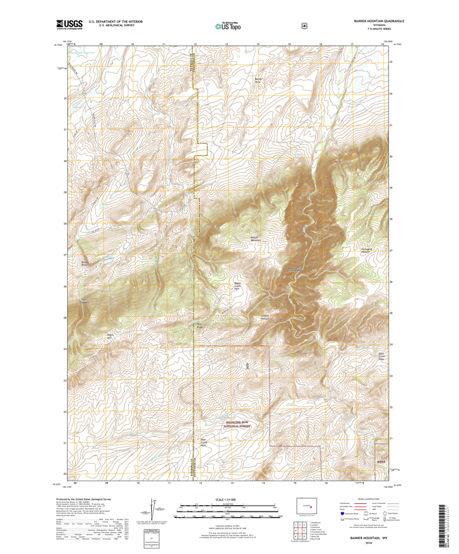 Banner Mountain Wyoming - 24k Topo Map
