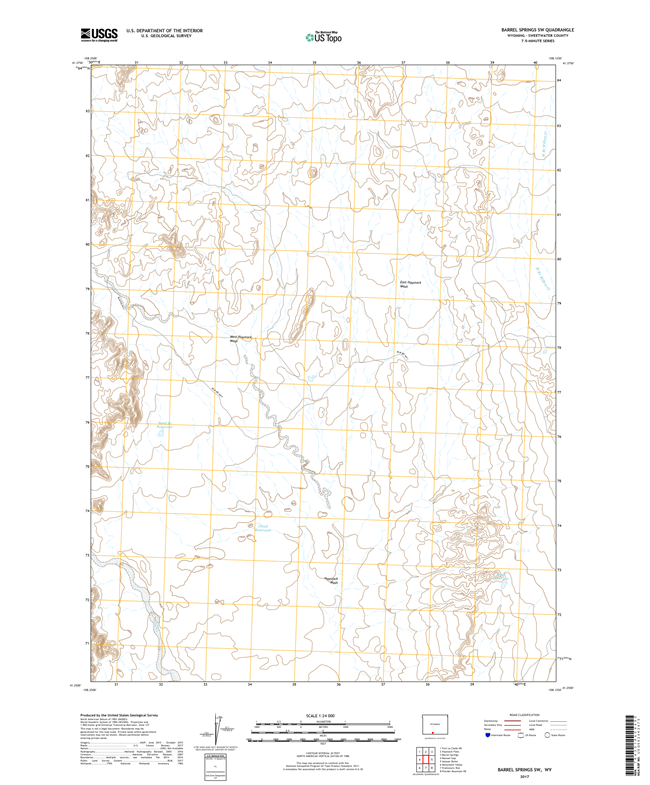 Barrel Springs SW Wyoming - 24k Topo Map