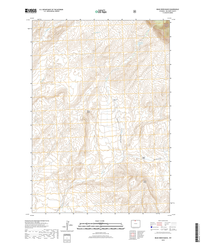 Bear Creek Ranch Wyoming - 24k Topo Map