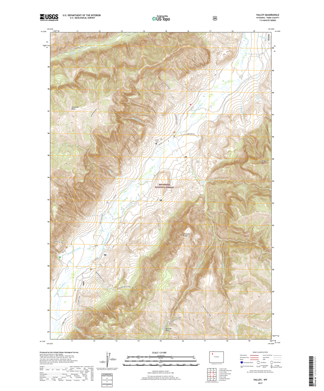 Valley Wyoming - 24k Topo Map