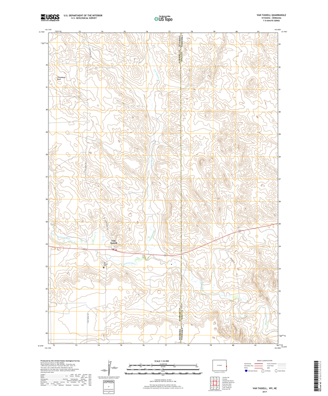 Van Tassell Wyoming - Nebraska - 24k Topo Map