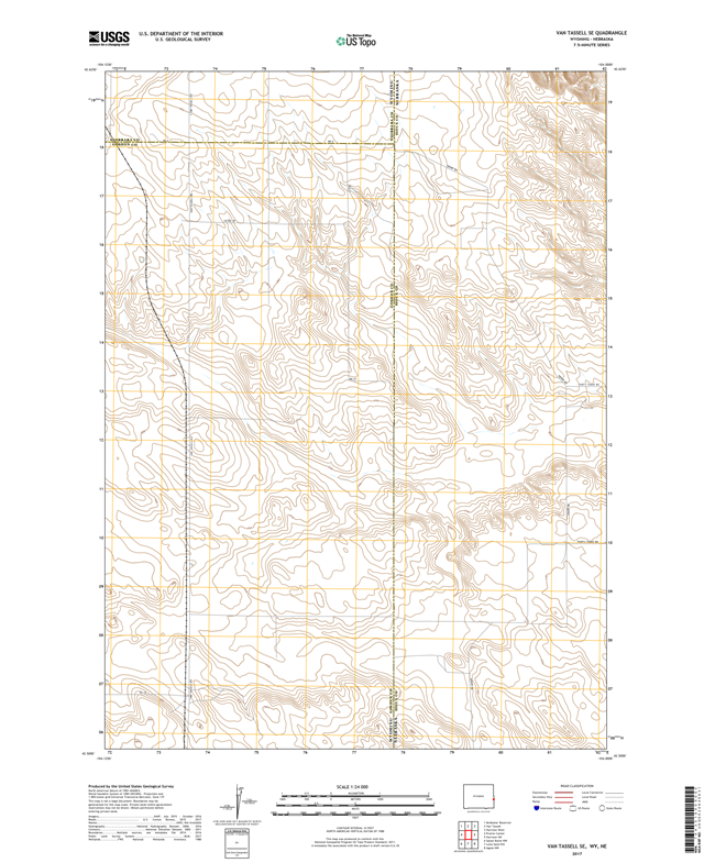 Van Tassell SE Wyoming - Nebraska - 24k Topo Map