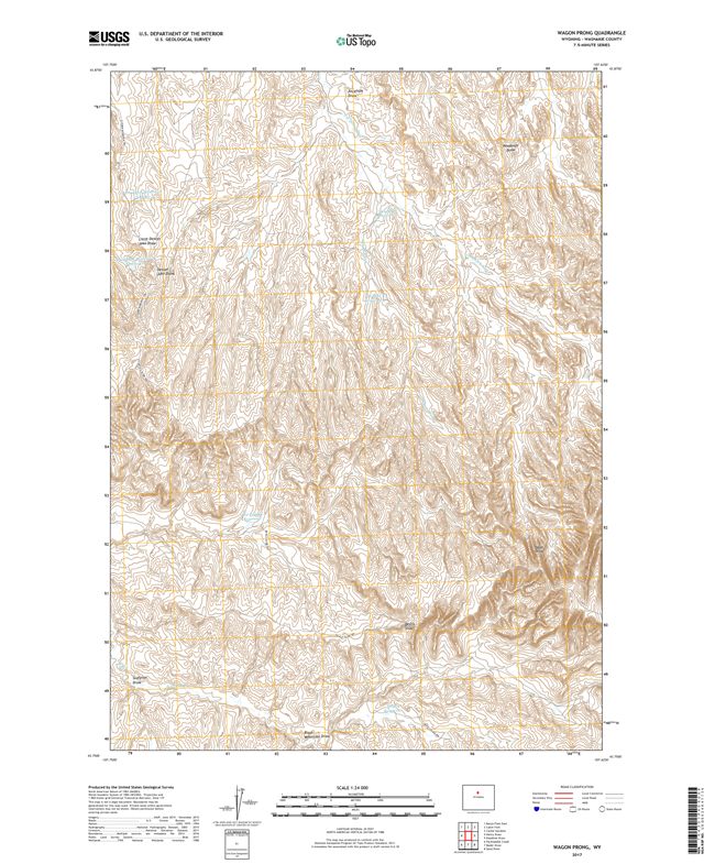 Wagon Prong Wyoming - 24k Topo Map