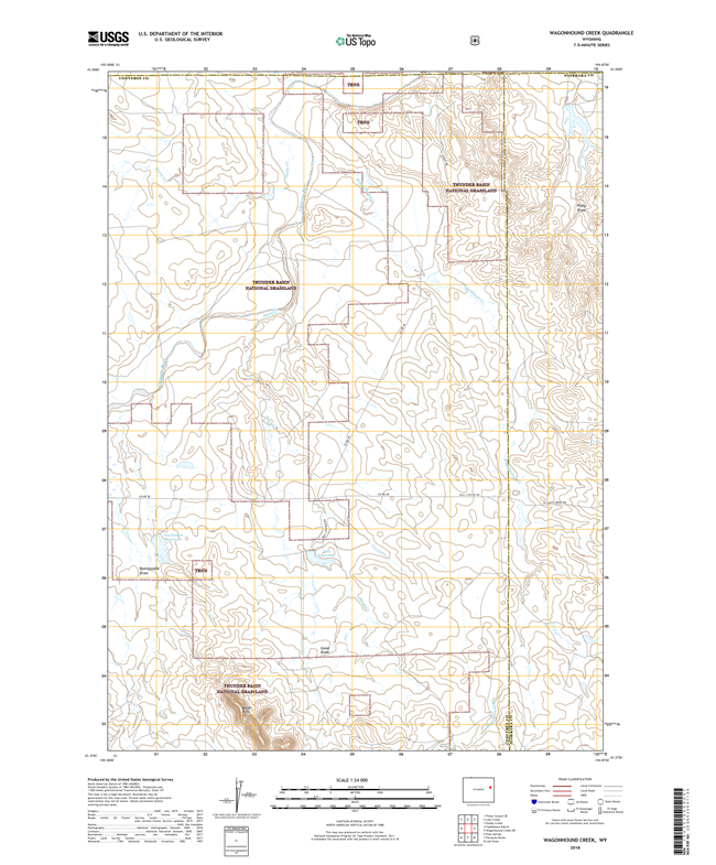 Wagonhound Creek Wyoming - 24k Topo Map