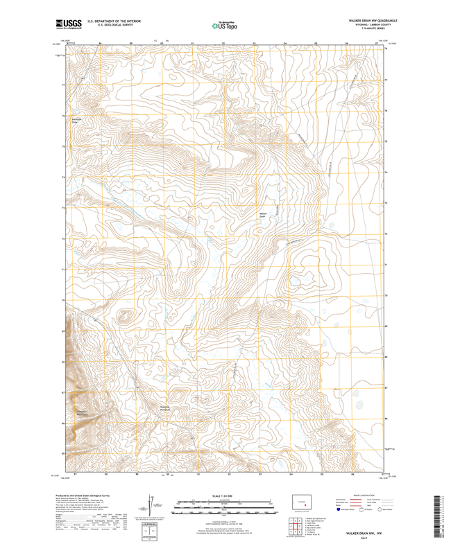 Walker Draw NW Wyoming - 24k Topo Map