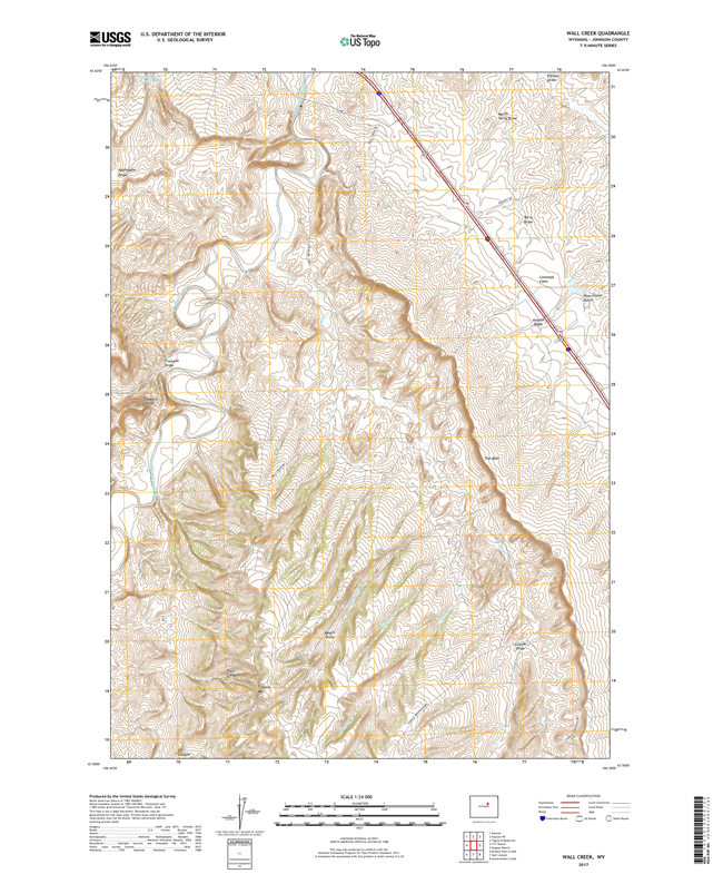 Wall Creek Wyoming - 24k Topo Map