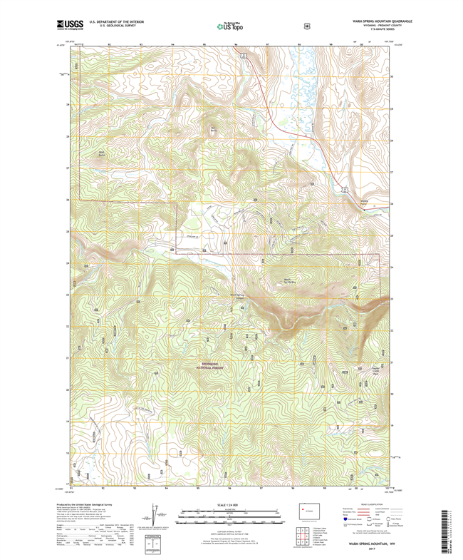 Warm Spring Mountain Wyoming - 24k Topo Map