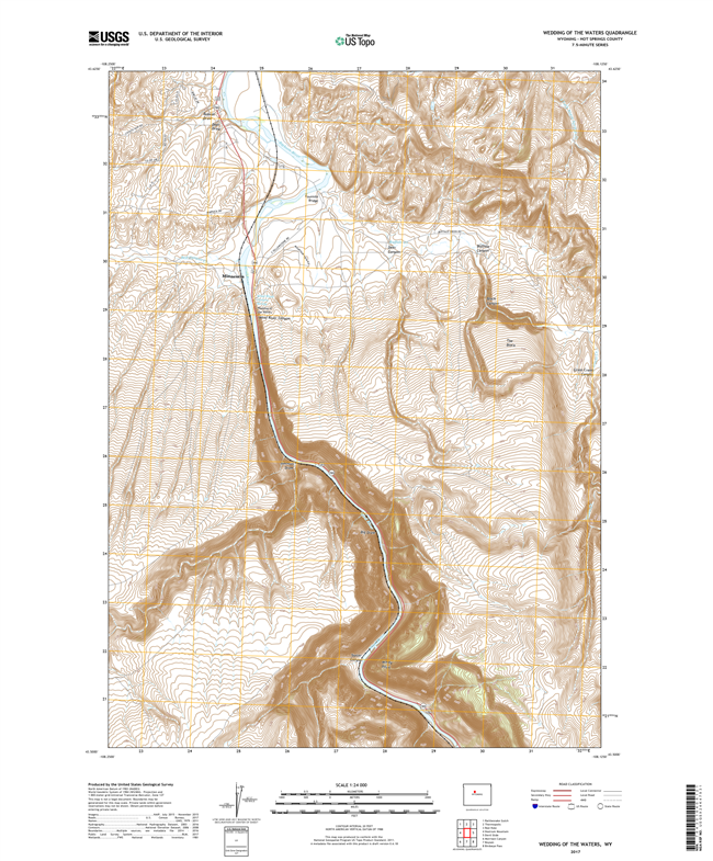 Wedding of the Waters Wyoming - 24k Topo Map