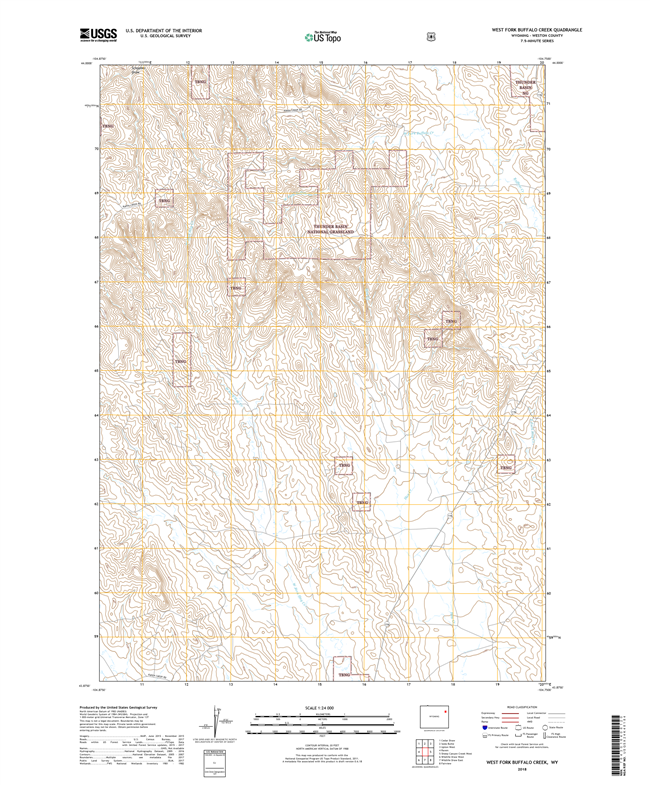 West Fork Buffalo Creek Wyoming - 24k Topo Map