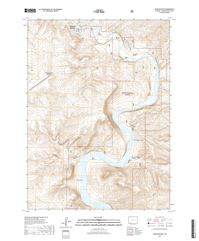 Whalen Butte Wyoming - 24k Topo Map