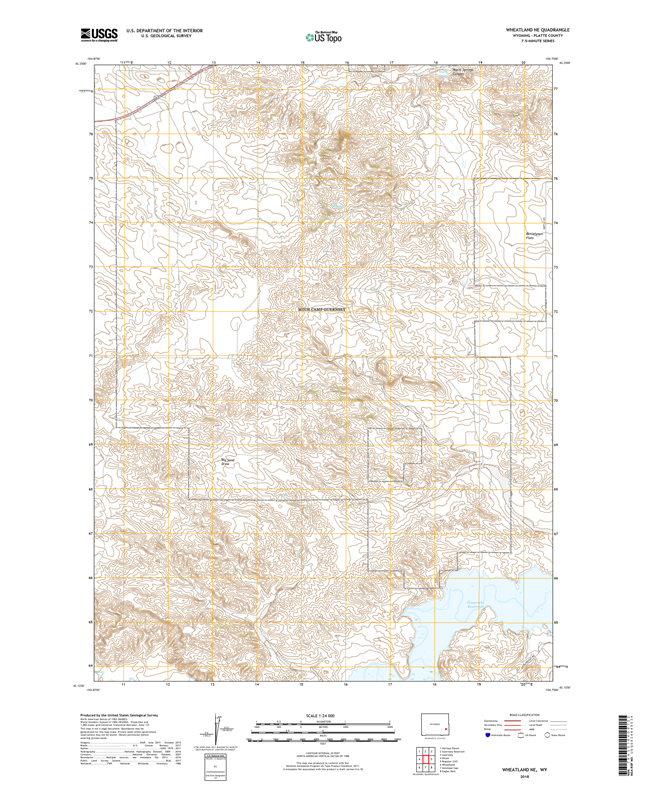 Wheatland NE Wyoming - 24k Topo Map