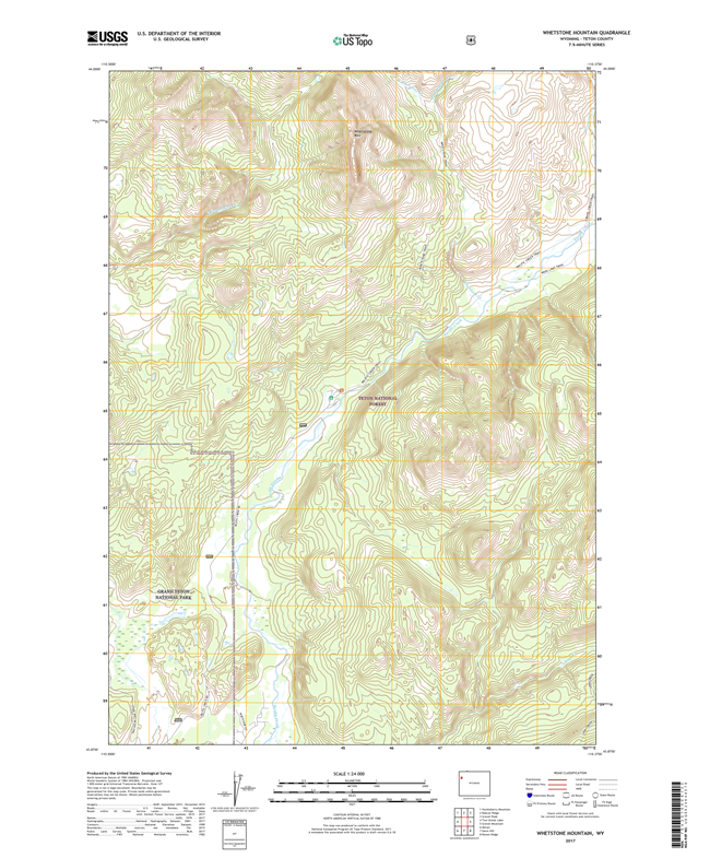 Whetstone Mountain Wyoming - 24k Topo Map