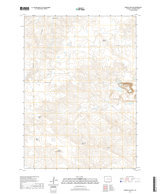 Whipple Hollow Wyoming - 24k Topo Map