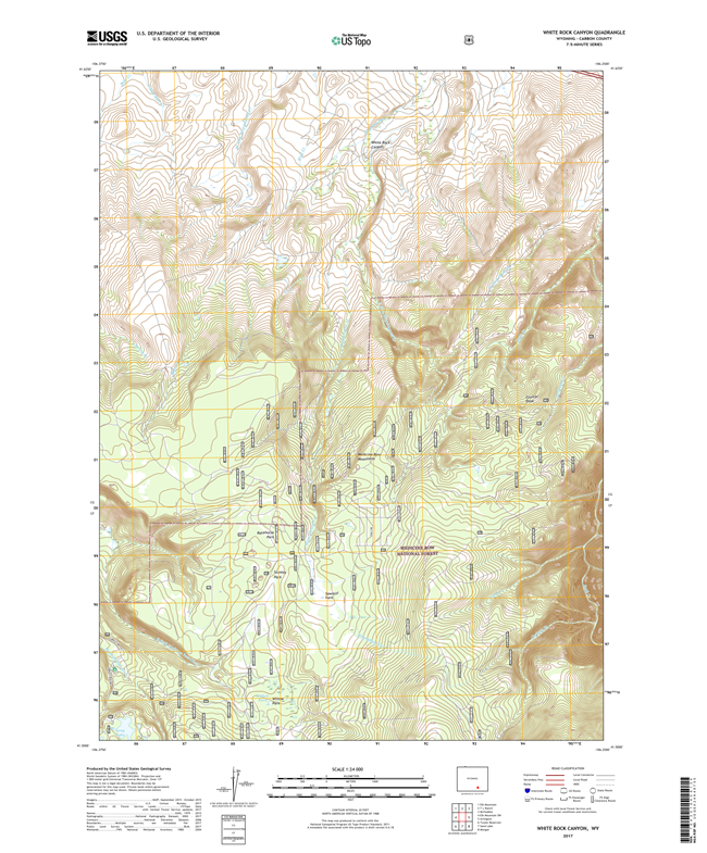 White Rock Canyon Wyoming - 24k Topo Map