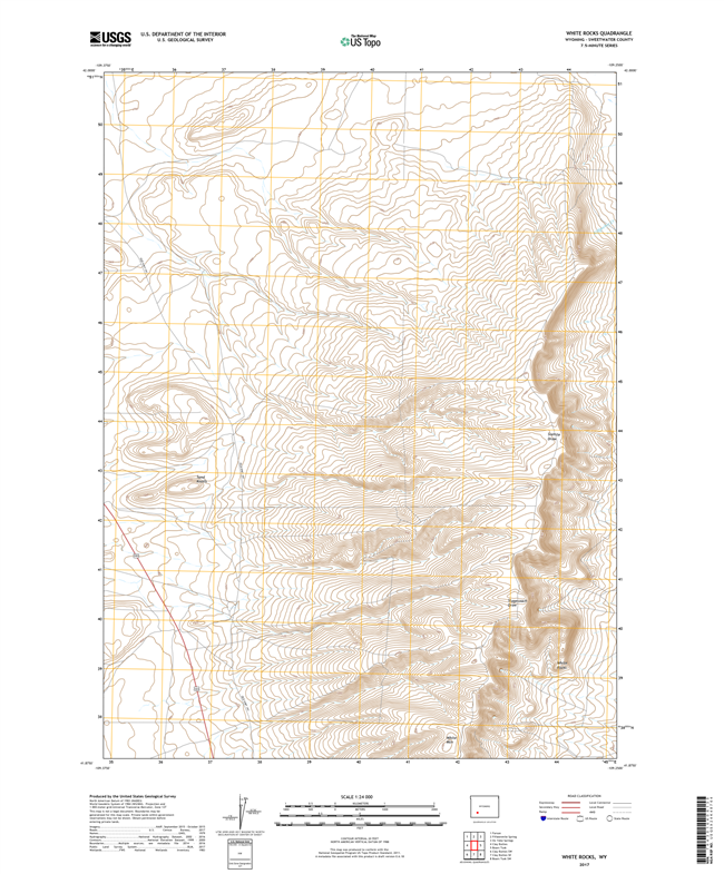 White Rocks Wyoming - 24k Topo Map