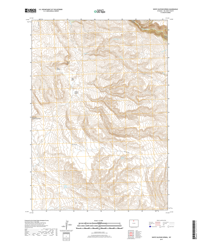 White Sulphur Spring Wyoming - 24k Topo Map