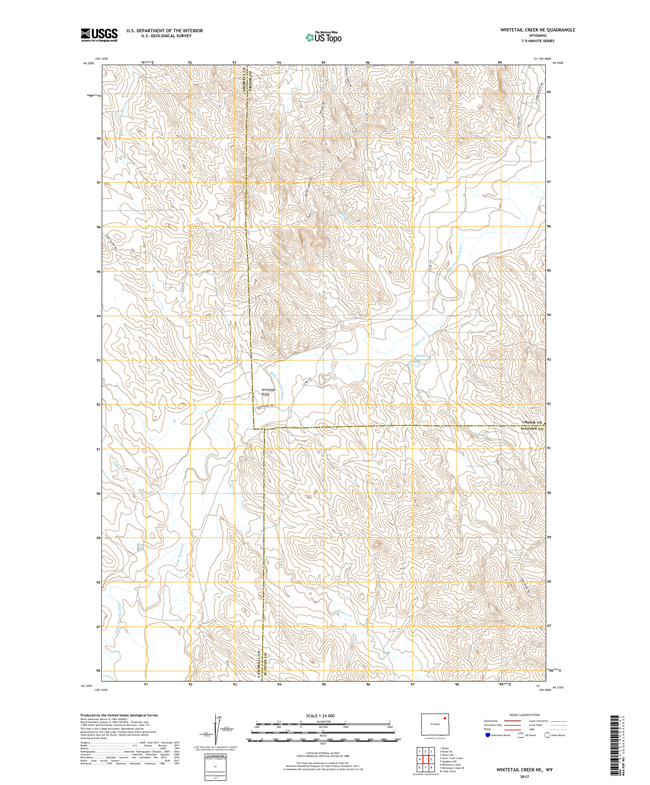 Whitetail Creek NE Wyoming - 24k Topo Map