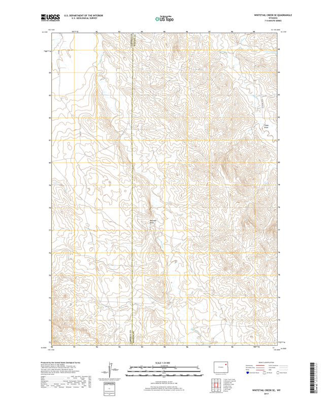 Whitetail Creek SE Wyoming - 24k Topo Map