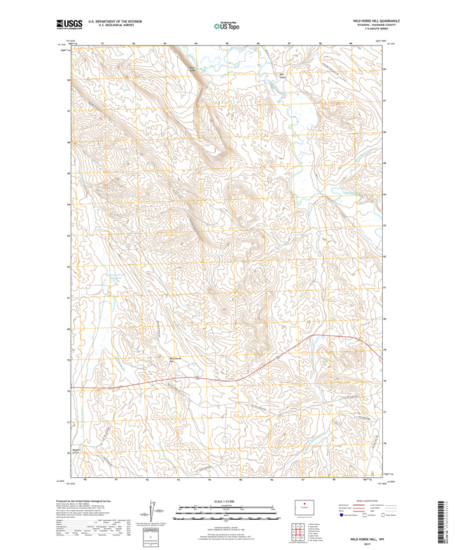 Wild Horse Hill Wyoming - 24k Topo Map