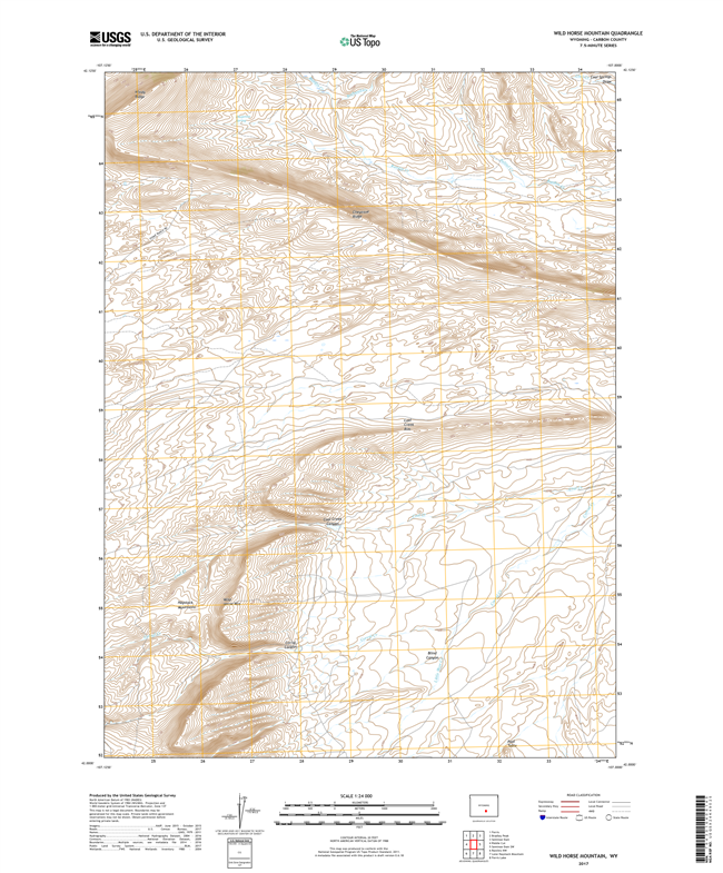 Wild Horse Mountain Wyoming - 24k Topo Map