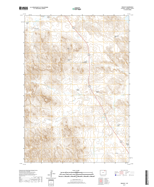 Wildcat Wyoming - 24k Topo Map