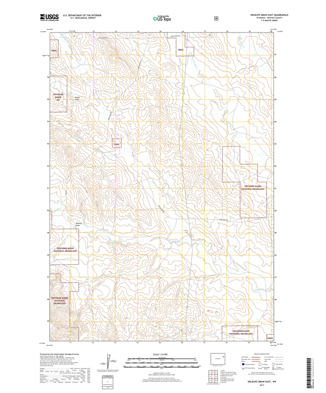 Wildlife Draw East Wyoming - 24k Topo Map