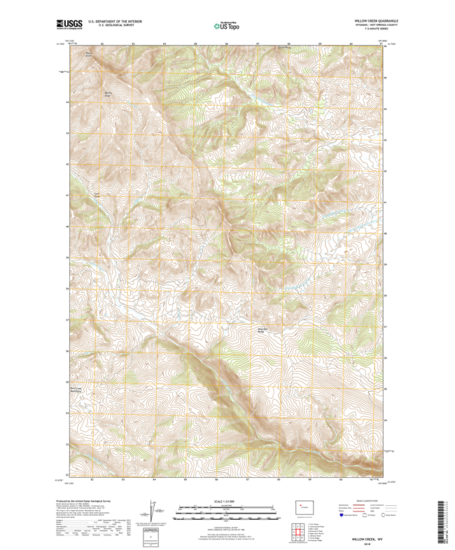 Willow Creek Wyoming - 24k Topo Map