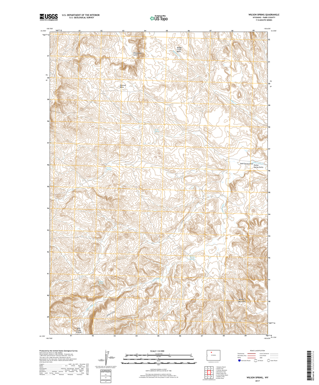 Wilson Spring Wyoming - 24k Topo Map