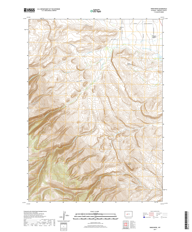 Wind River Wyoming - 24k Topo Map