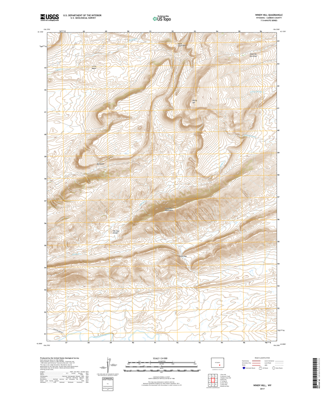Windy Hill Wyoming - 24k Topo Map