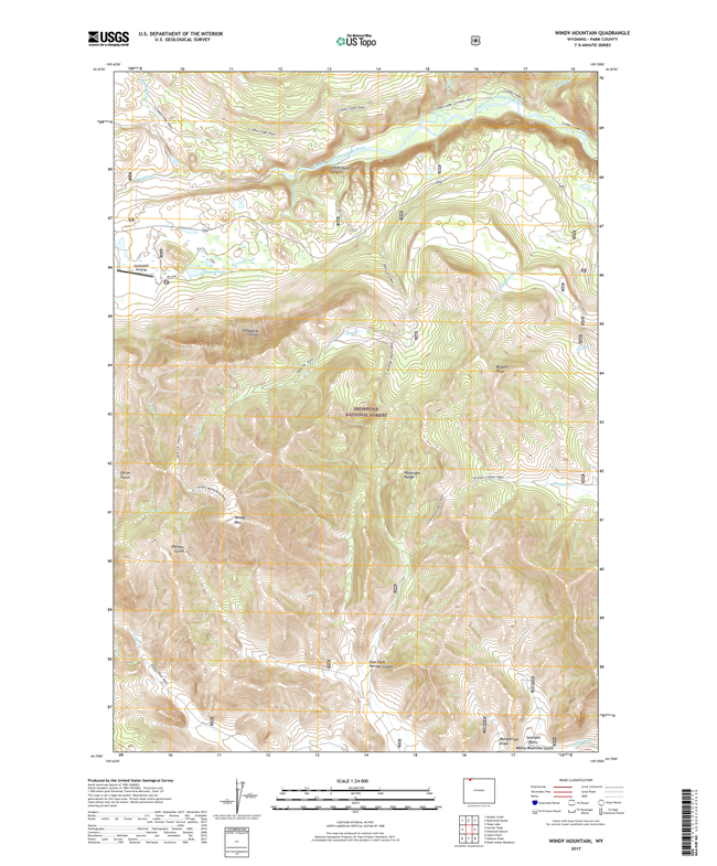 Windy Mountain Wyoming - 24k Topo Map
