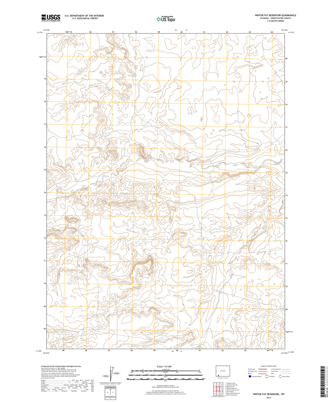 Winter Fat Reservoir Wyoming - 24k Topo Map