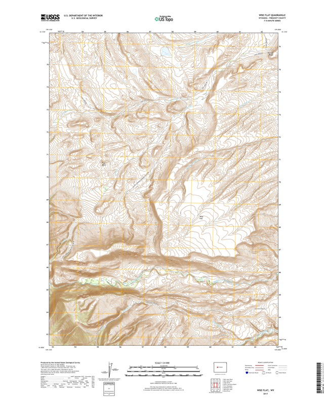 Wise Flat Wyoming - 24k Topo Map