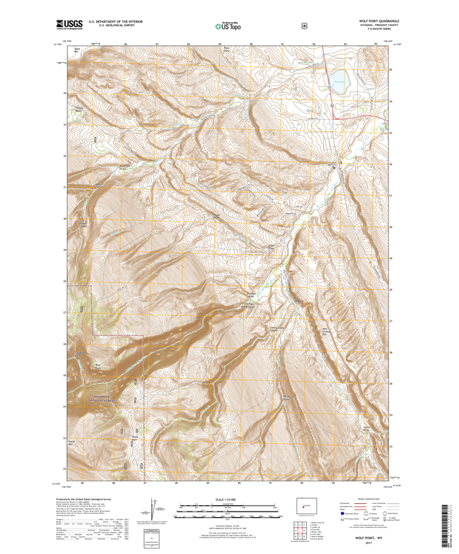 Wolf Point Wyoming - 24k Topo Map