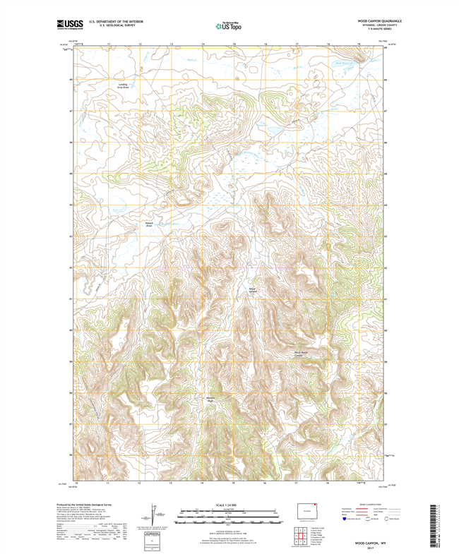 Wood Canyon Wyoming - 24k Topo Map