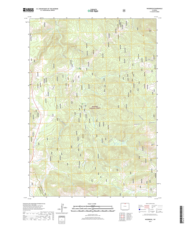 Woodrock Wyoming - 24k Topo Map