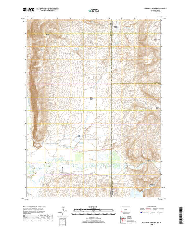 Woodruff Narrows Wyoming - Utah - 24k Topo Map