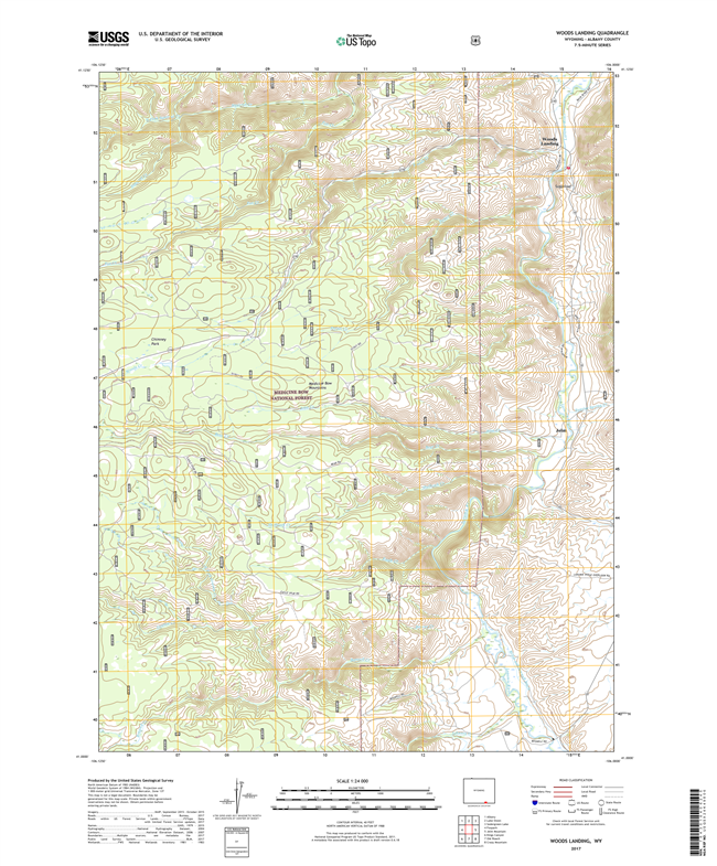 Woods Landing Wyoming - 24k Topo Map