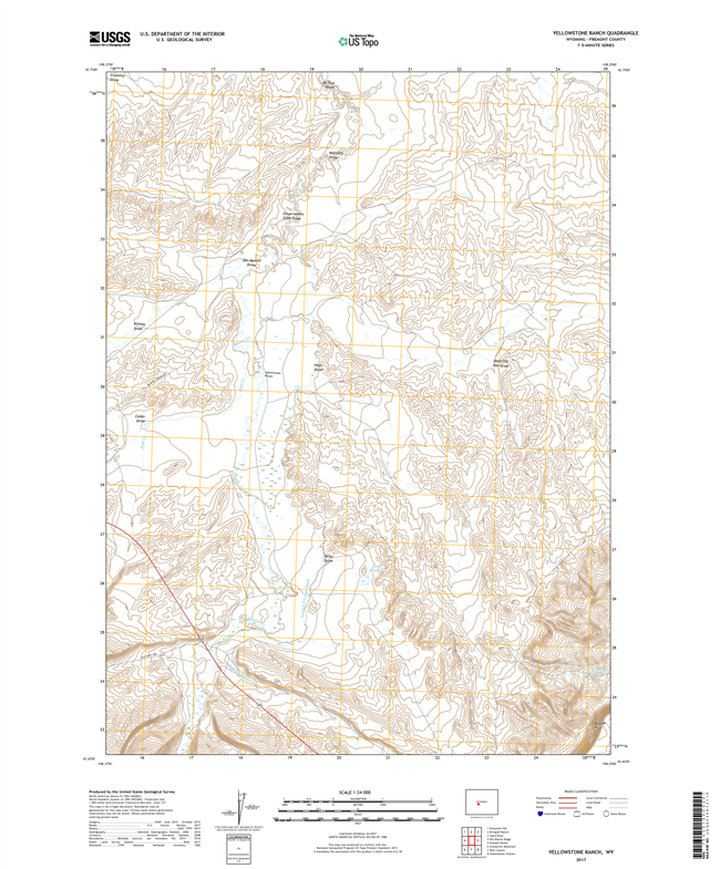 Yellowstone Ranch Wyoming - 24k Topo Map