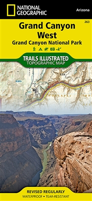 Grand Canyon West Hiking & Trail Map.  Aubrey Cliffs, Grand Canyon, Grand Canyon National Park, Grand Wash Cliffs, Granite Gorge, Kaibab National Forest, Kanab Creek, Kanab Creek Wilderness, Kanab Plateau, Lake Mead National Recreation Area, Lower Granite