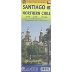 Santiago & Northern Chile Travel & Road Map. The far north, from the Peruvian border near Arica to Vina el Mar is shown on the first map, along with all crossings into neighboring countries. The other map continues south from Vina del Mar/ Valparaiso to w
