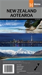 New Zealand Travel & Road Map. Folded, indexed road and tourist map of New Zealand, showing all major and many minor roads, cities, and towns in detail. Map shows highways, road numbers, distance chart, railways, scenic routes, places of particular intere