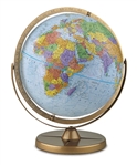 World Globe - Pioneer 12 inch. The 12 inch diameter blue ocean globe by Replogle has swivel mounting swings so that you can bring any area of the globe into view. This way you can easily spin the globe to view hard to view places like Antarctica. Features