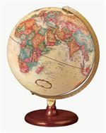 Piedmont - 12 inch World Globe. This antique style globe is an attractive addition to any office or in your home. Made with a solid hardwood base, and painted die-cast semi-meridian make this a perfect globe for any setting.