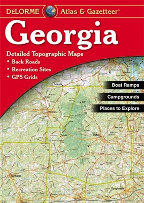 Georgia Atlas & Gazetteer. With an incredible wealth of detail, DeLormes Atlas & Gazetteer is the perfect companion for exploring the Georgia outdoors. Extensively indexed, full-color topographic maps provide information on everything from cities and town