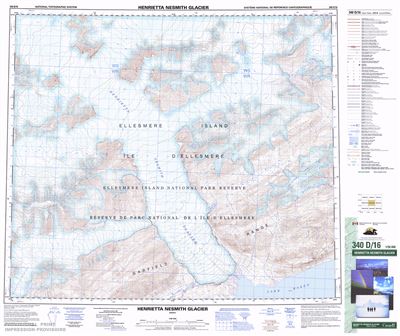 340D16 - HENRIETTA NESMITH GLACIER - Topographic Map