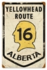 Yellowhead Route 16 Alberta Vintage Metal Sign